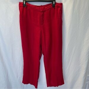 Coldwater Creek Natural Fit 100% Linen Red Pants Slacks Women's Size 10 Vintage